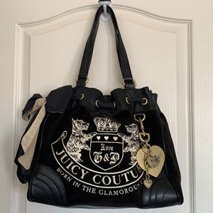 Juicy Couture Daydreamer Black Velour  Bag